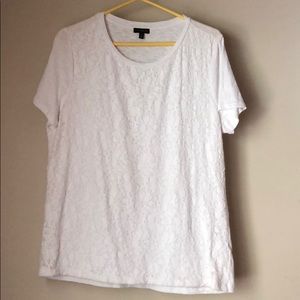 NWOT Talbots Lace front tee
